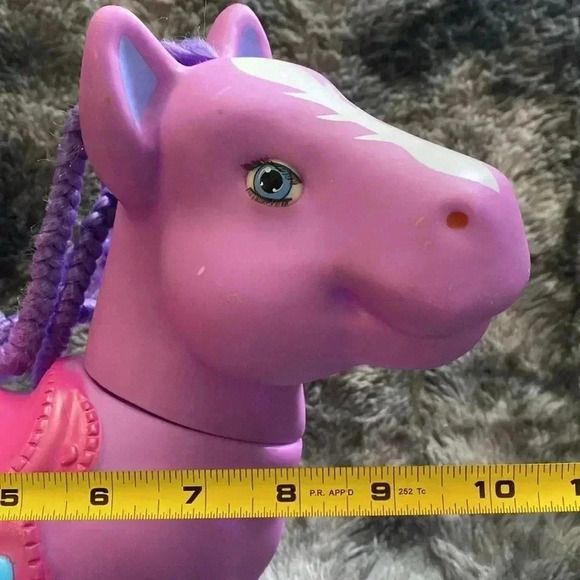 Vintage Little Pony Large Sized Purple W/ pink saddle 12" - Picture 16 of 16
